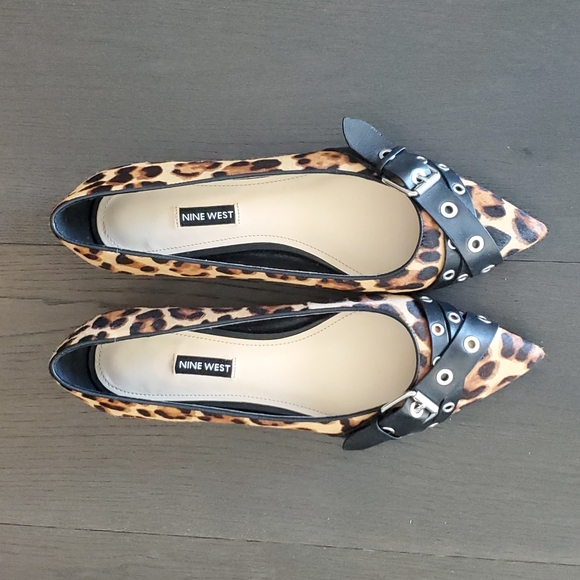 Nine West Shoes - New Nine West Pointed Toe Leopard Print Flats